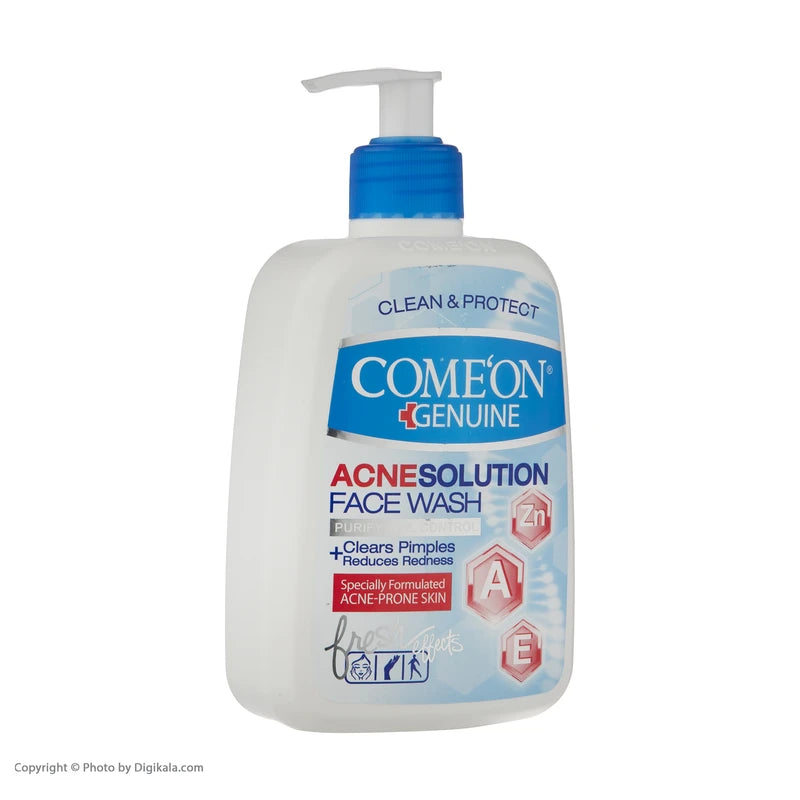 ژل شست‌وشوی صورت کامان، سازگار با پوست‌های چرب و آکنه‌ای ، پاک‌کننده و آبرسان، حجم 500 میلی‌لیتر