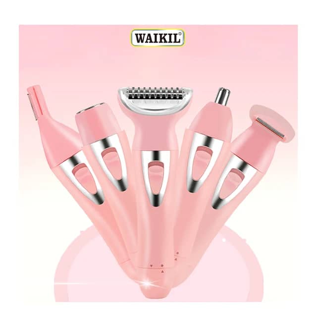 پنج در یک - ماشین اصلاح برقی برای زنان، بدون درد، ضد آب و قابل حمل