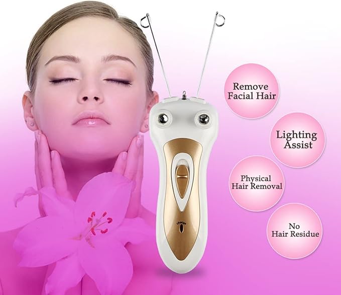 دستگاه برقی پاک‌کننده موهای صورت و بدن – شارژی، تراشنده دقیق برای زنان (نسخه سفید جدید)