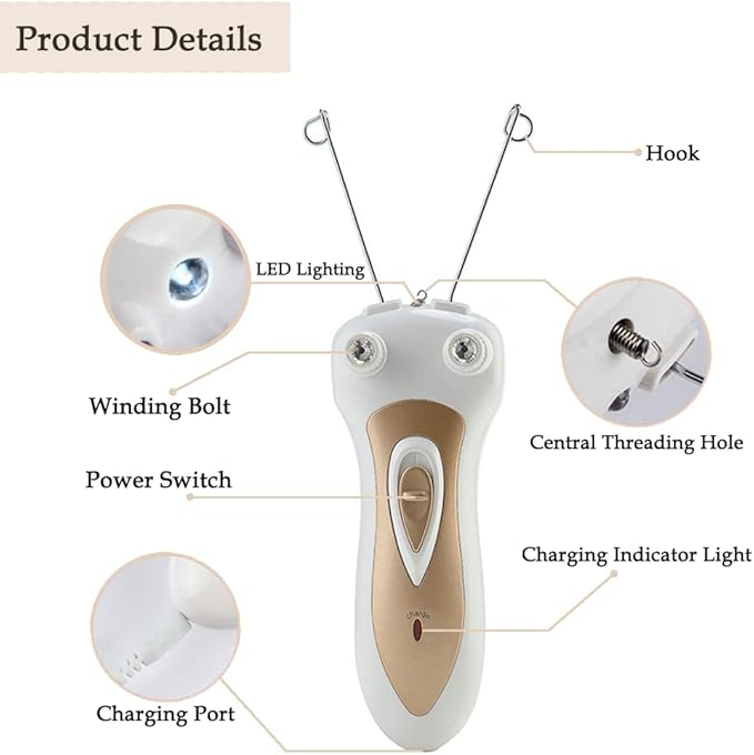 دستگاه برقی پاک‌کننده موهای صورت و بدن – شارژی، تراشنده دقیق برای زنان (نسخه سفید جدید)