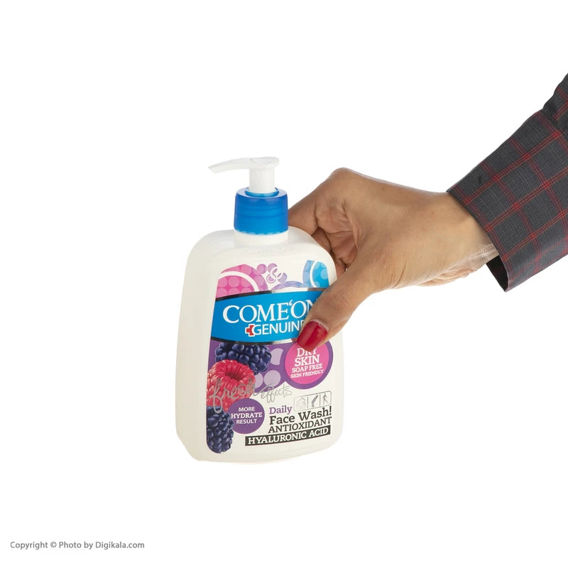 ژل شستشو صورت کامان، سازگار با پوست‌های خشک، حجم 500 میلی‌لیتر