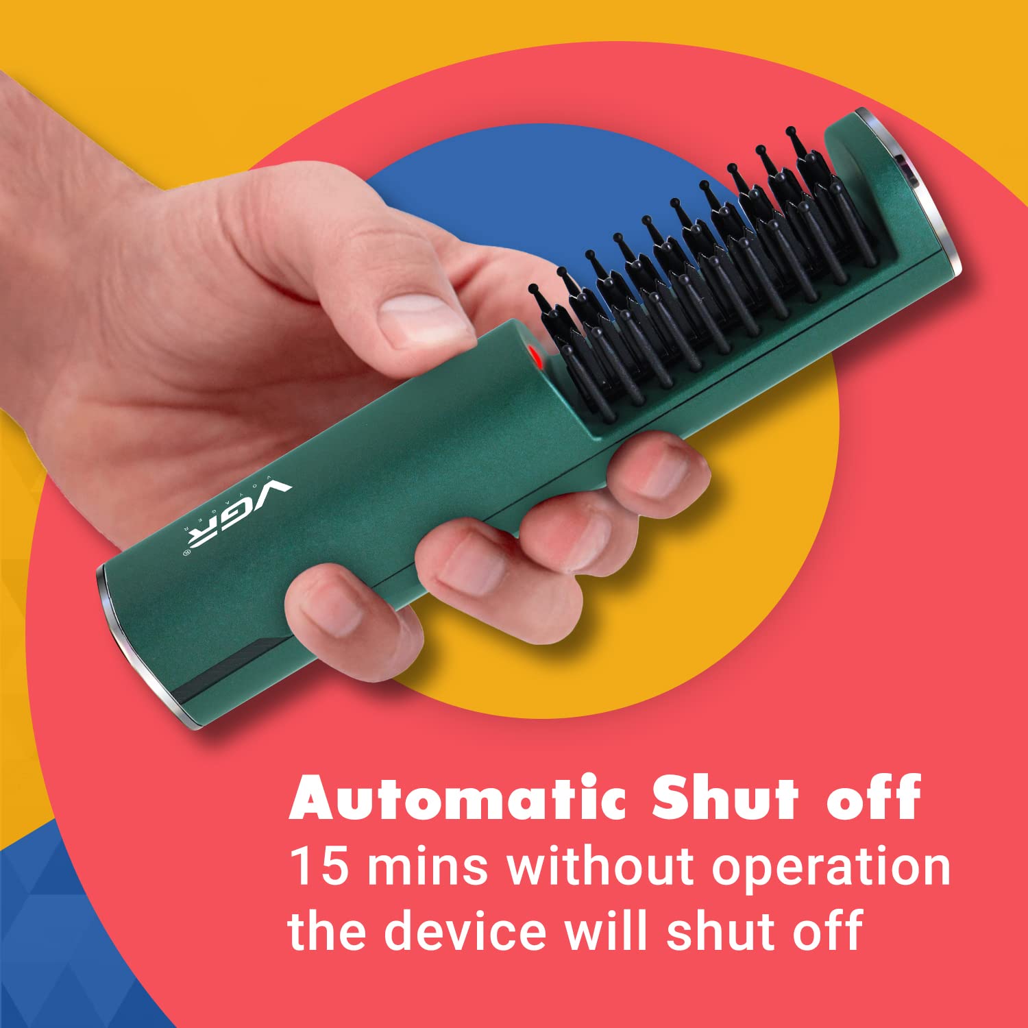 شانه صاف‌کننده مو قابل شارژ  – پوشش سرامیکی، دو تنظیم دما، زمان استفاده تا ۴۵ دقیقه (سبز دریایی)