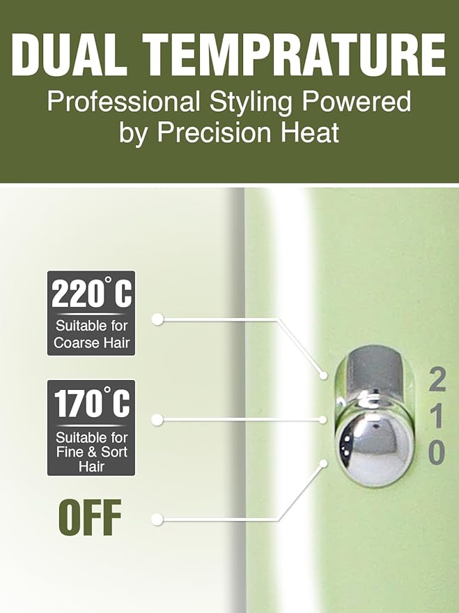 وی‌جی‌آر - ماشین برقی فر موی سرامیکی (سبز)