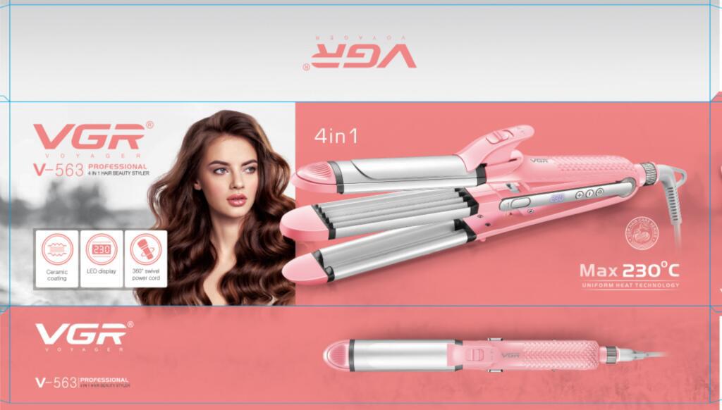 دستگاه زیبایی مو حرفه‌ای ۴ در  ۱– صاف‌کن، فرکننده، موج‌زن و موپیچ، مناسب سالن و منزل