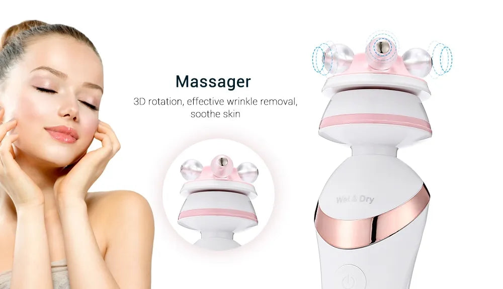 ماشین اصلاح صورت بانوان – کوچک و قابل حمل، سه‌کاره برای پاک‌سازی پوست صورت