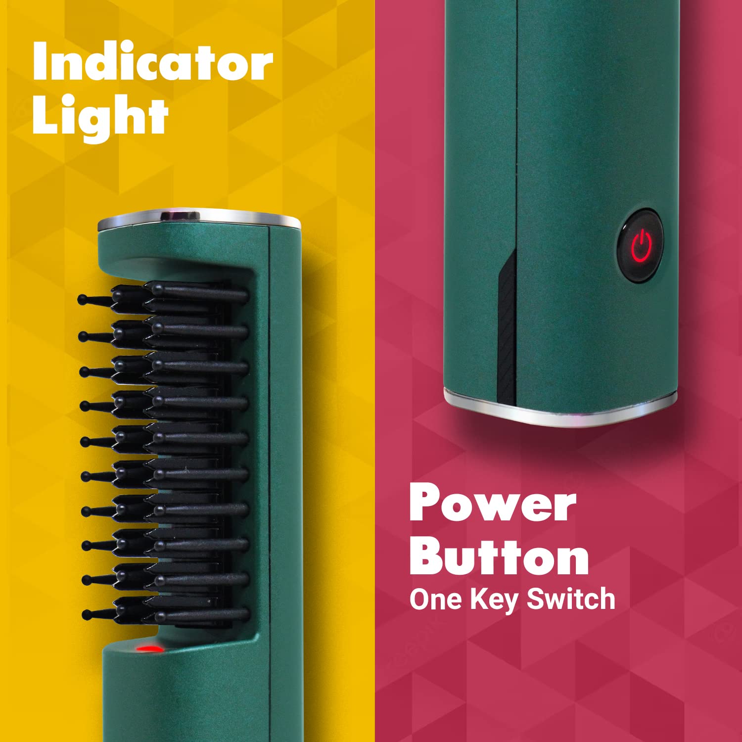 شانه صاف‌کننده مو قابل شارژ  – پوشش سرامیکی، دو تنظیم دما، زمان استفاده تا ۴۵ دقیقه (سبز دریایی)