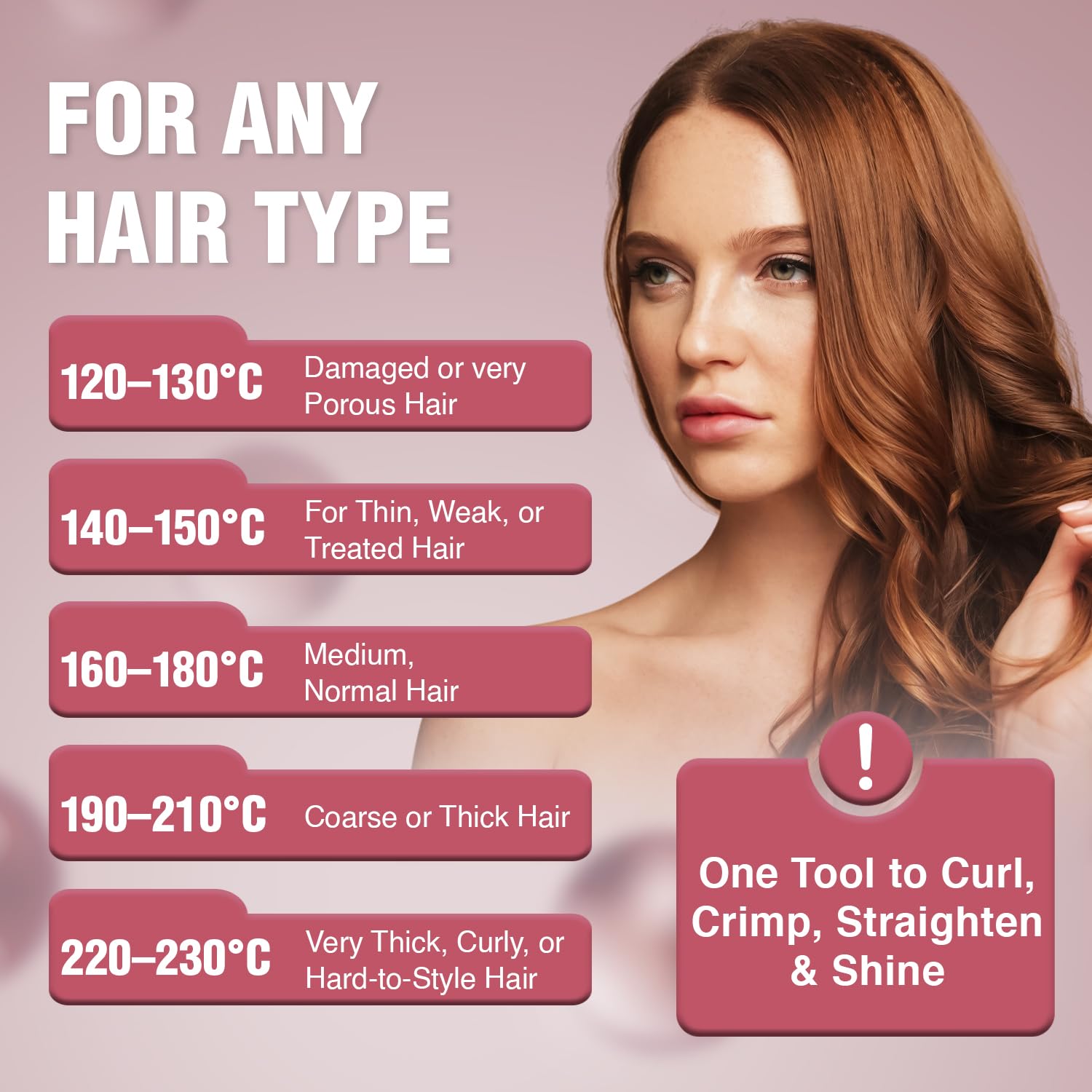 دستگاه زیبایی مو حرفه‌ای ۴ در  ۱– صاف‌کن، فرکننده، موج‌زن و موپیچ، مناسب سالن و منزل