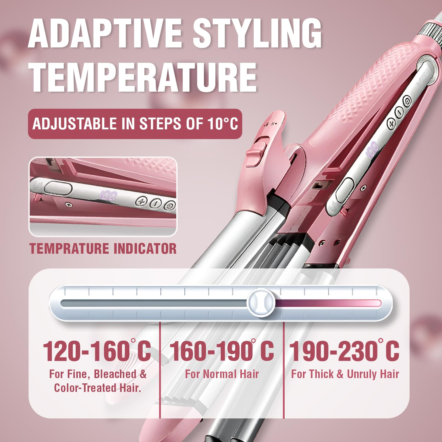 دستگاه زیبایی مو حرفه‌ای ۴ در  ۱– صاف‌کن، فرکننده، موج‌زن و موپیچ، مناسب سالن و منزل