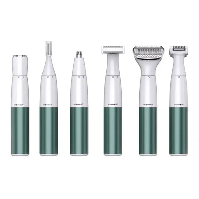 ماشین ۶ در ۱ چندکارهٔ بدون‌درد – اپیلاتور بدن، موبر بینی، ریش‌تراش، و اصلاح‌کننده ناحیه بیکینی برای خانم‌ها