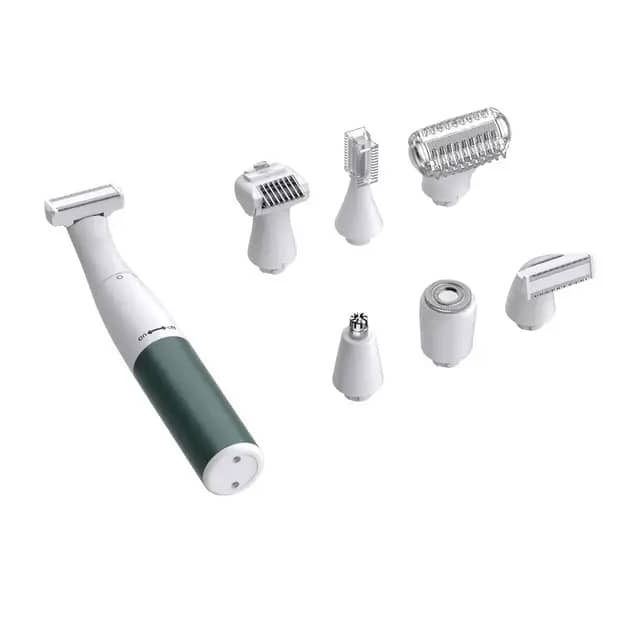 ماشین ۶ در ۱ چندکارهٔ بدون‌درد – اپیلاتور بدن، موبر بینی، ریش‌تراش، و اصلاح‌کننده ناحیه بیکینی برای خانم‌ها