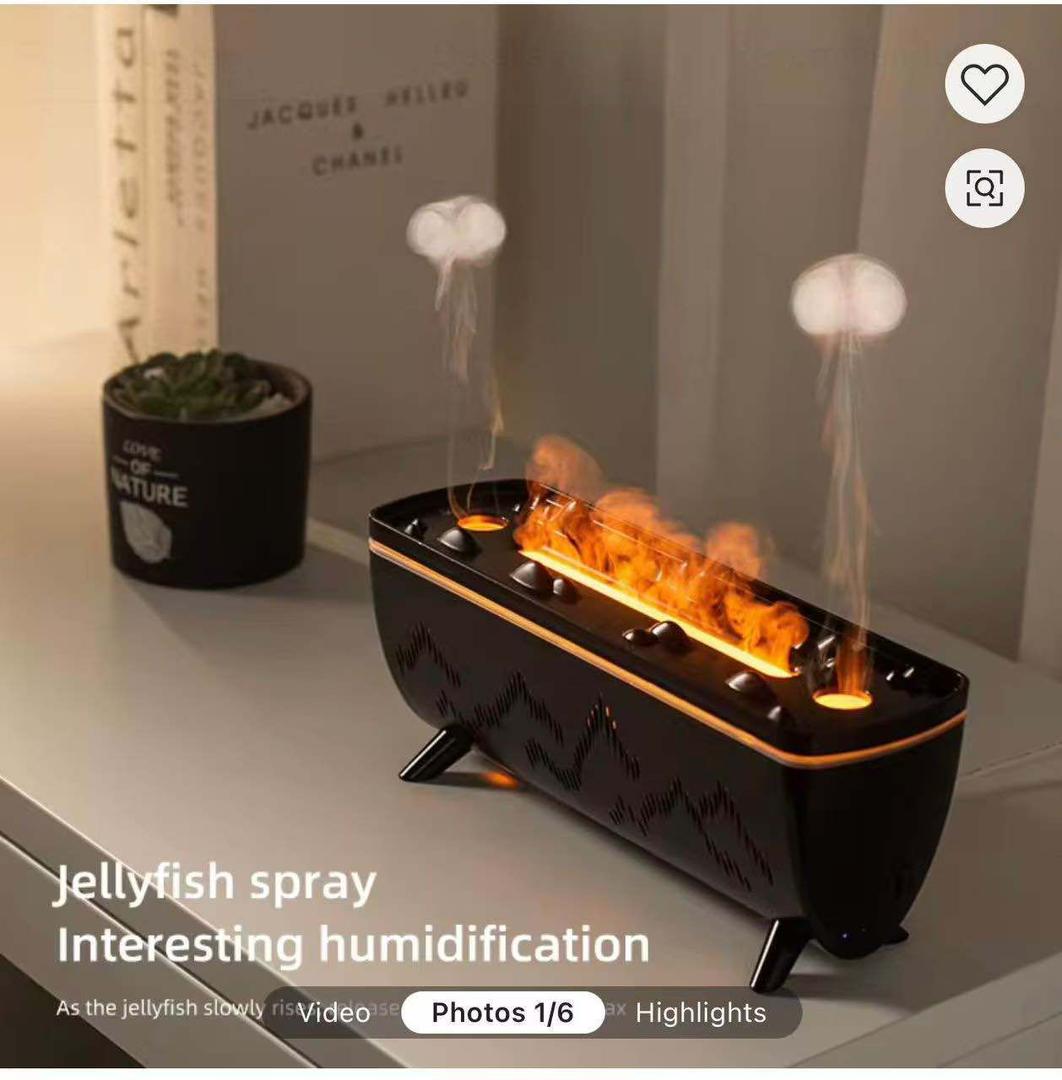 رطوبت‌ساز و دیفیوزر با جلوه شعله و سه رنگ نور