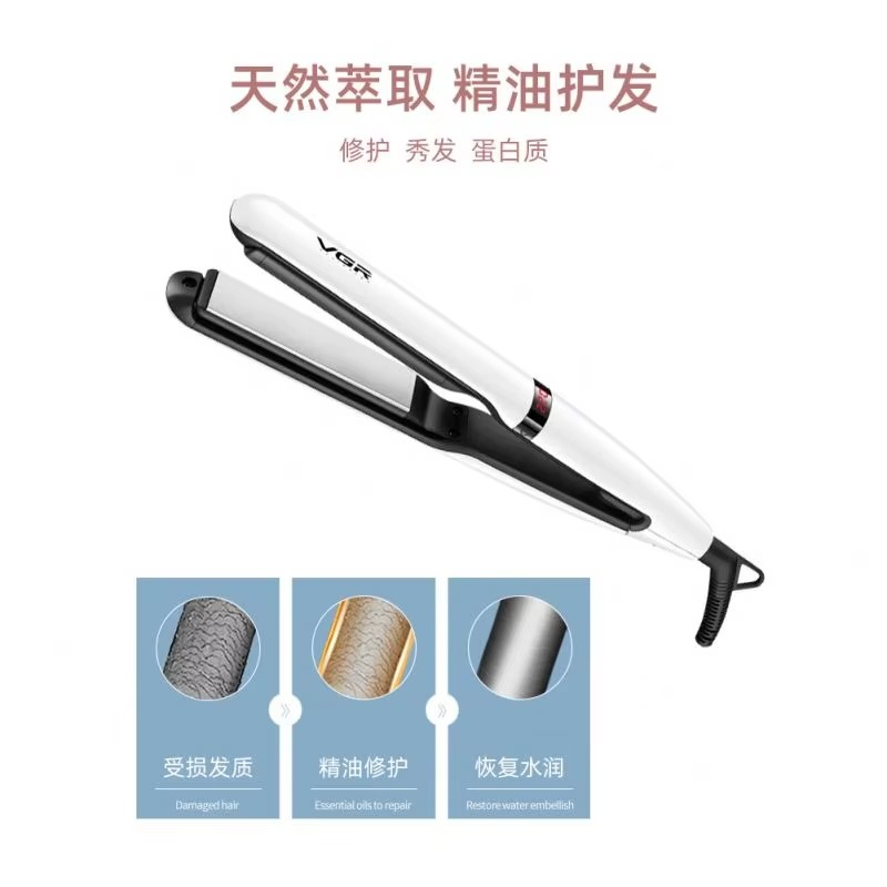 اتو موی حرفه‌ای وی‌جی‌آر با صفحات سرامیکی ۲٫۵ سانتی‌متری، دارای فناوری حرارت یکنواخت، مناسب برای تمام انواع مو