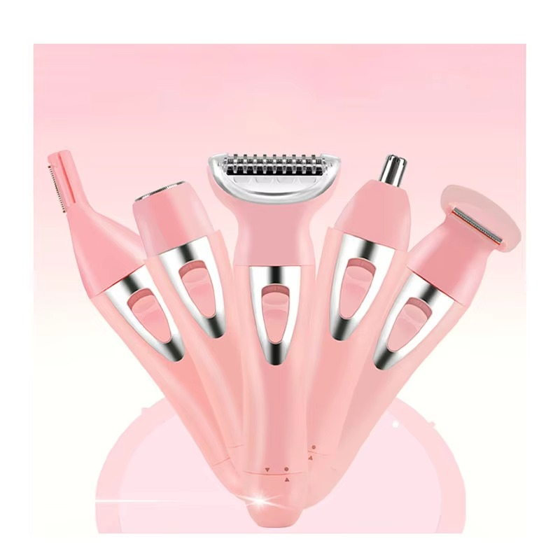 پنج در یک - ماشین اصلاح برقی برای زنان، بدون درد، ضد آب و قابل حمل