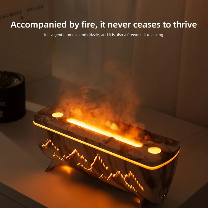 رطوبت‌ساز و دیفیوزر با جلوه شعله و سه رنگ نور