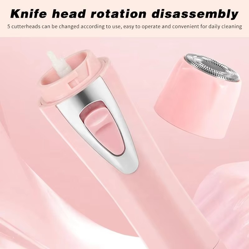 پنج در یک - ماشین اصلاح برقی برای زنان، بدون درد، ضد آب و قابل حمل