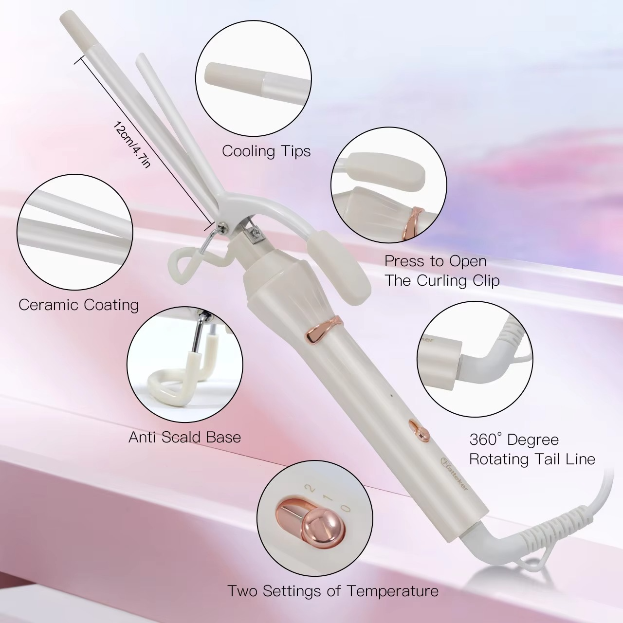 وی‌جی‌آر - ماشین برقی فر موی سرامیکی (سبز)