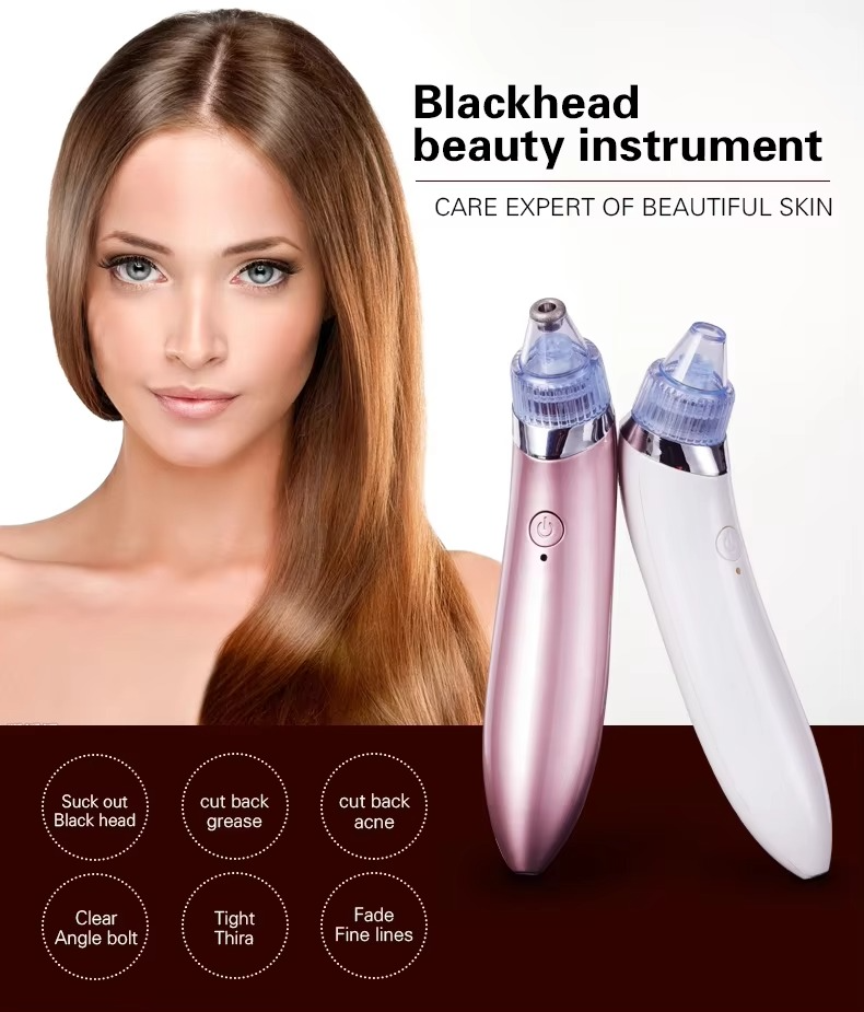 دستگاه پاک‌کنندهٔ الکترونیکی منافذ پوست و جوش سرسیاه – لایه‌بردار پوست و حذف آکنه با مکش منافذ (رزگلد)