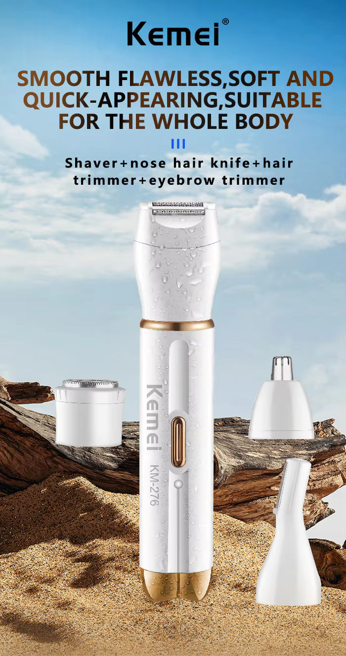 اپیلاتور و اصلاح‌کننده موهای بدن – قابل شارژ، مناسب پاها، زیر بغل، ناحیه بیکینی و بینی