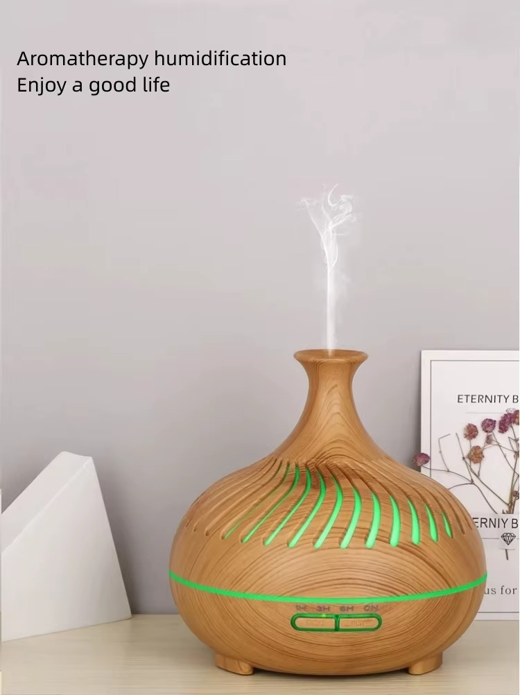 دیفیوزر آروماتراپی ۵۰۰ میلی‌لیتر با کنترل از راه دور و ۷ نور ال ای دی – تایمر، خاموشی خودکار و کارکرد بی‌صدا