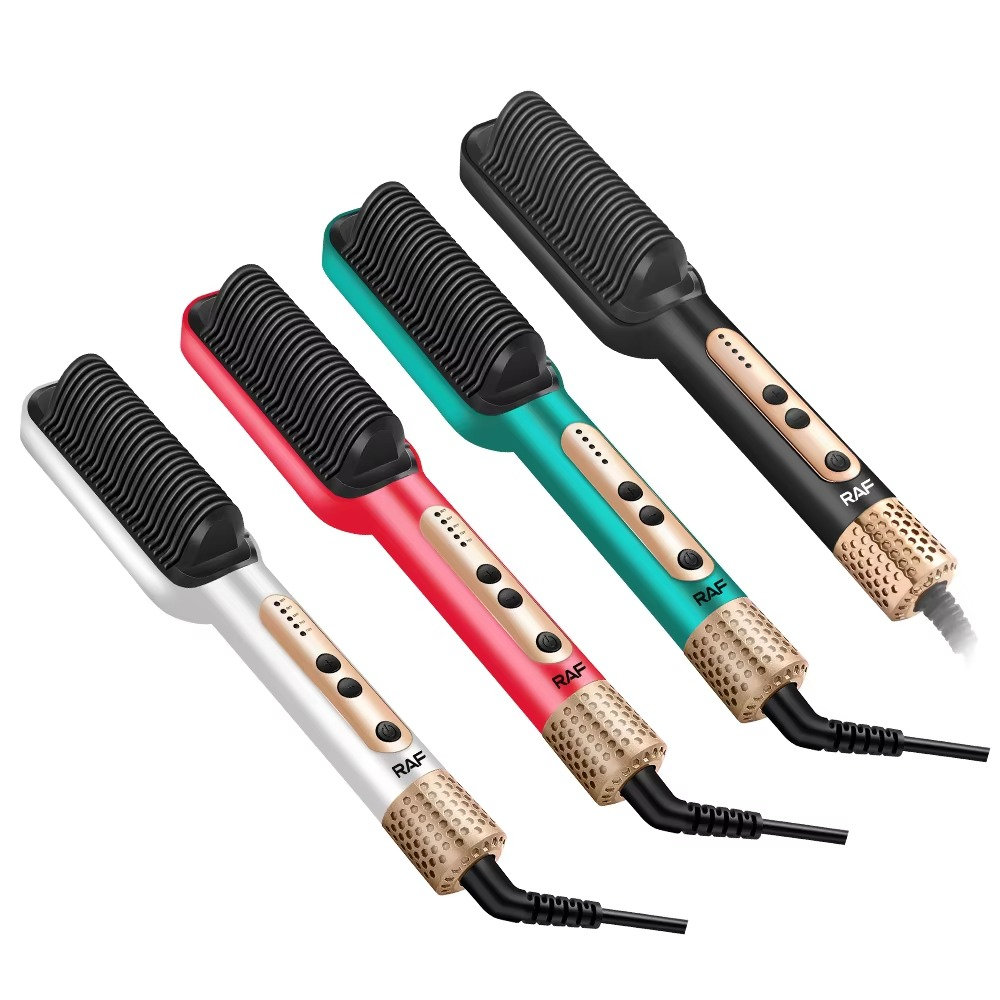 شانهٔ برقی صاف‌کنندهٔ مو برای آرایشگاه و استفادهٔ شخصی – دارای یون منفی و پنج درجهٔ تنظیم دما