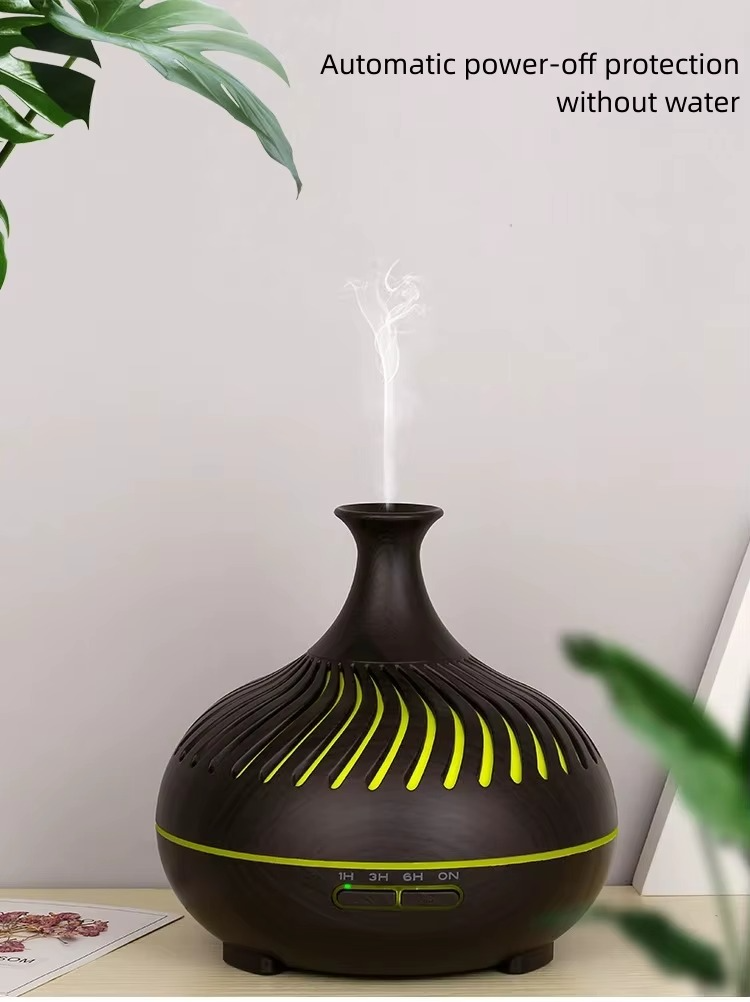 دیفیوزر آروماتراپی ۵۰۰ میلی‌لیتر با کنترل از راه دور و ۷ نور ال ای دی – تایمر، خاموشی خودکار و کارکرد بی‌صدا
