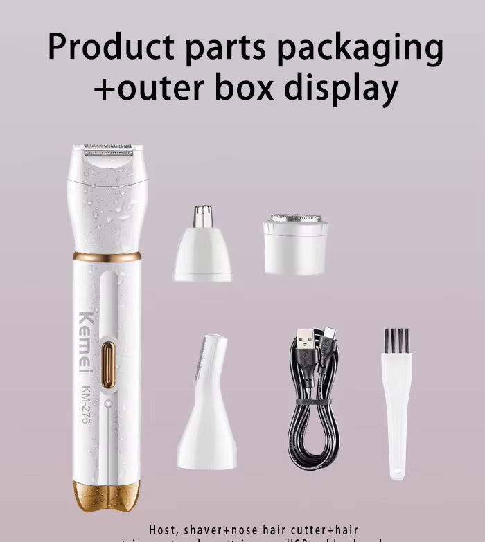 اپیلاتور و اصلاح‌کننده موهای بدن – قابل شارژ، مناسب پاها، زیر بغل، ناحیه بیکینی و بینی