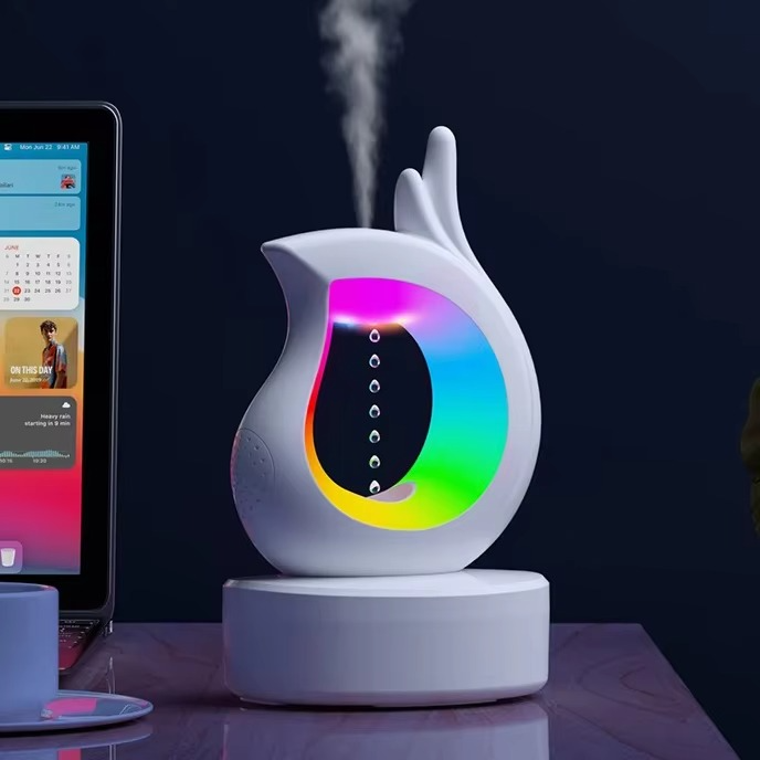 رطوبت‌ساز ضدجاذبه آبی، عطر ساز سرد التراسونیک، گنجایش ۵۷۵ ملی لیتر ، رنگ سفید