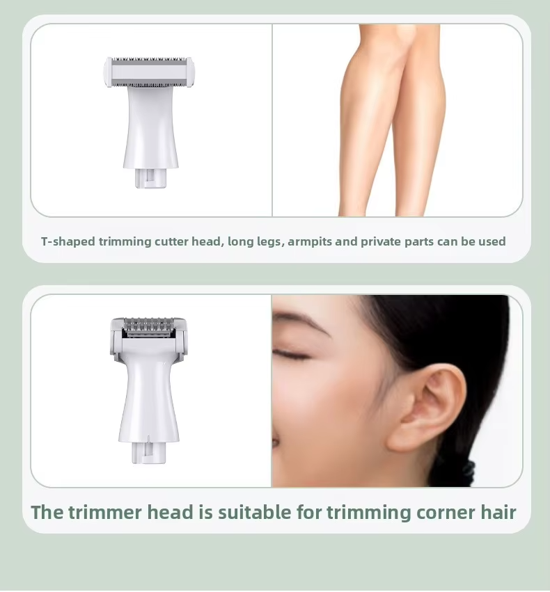 ماشین ۶ در ۱ چندکارهٔ بدون‌درد – اپیلاتور بدن، موبر بینی، ریش‌تراش، و اصلاح‌کننده ناحیه بیکینی برای خانم‌ها