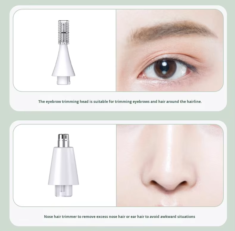 ماشین ۶ در ۱ چندکارهٔ بدون‌درد – اپیلاتور بدن، موبر بینی، ریش‌تراش، و اصلاح‌کننده ناحیه بیکینی برای خانم‌ها