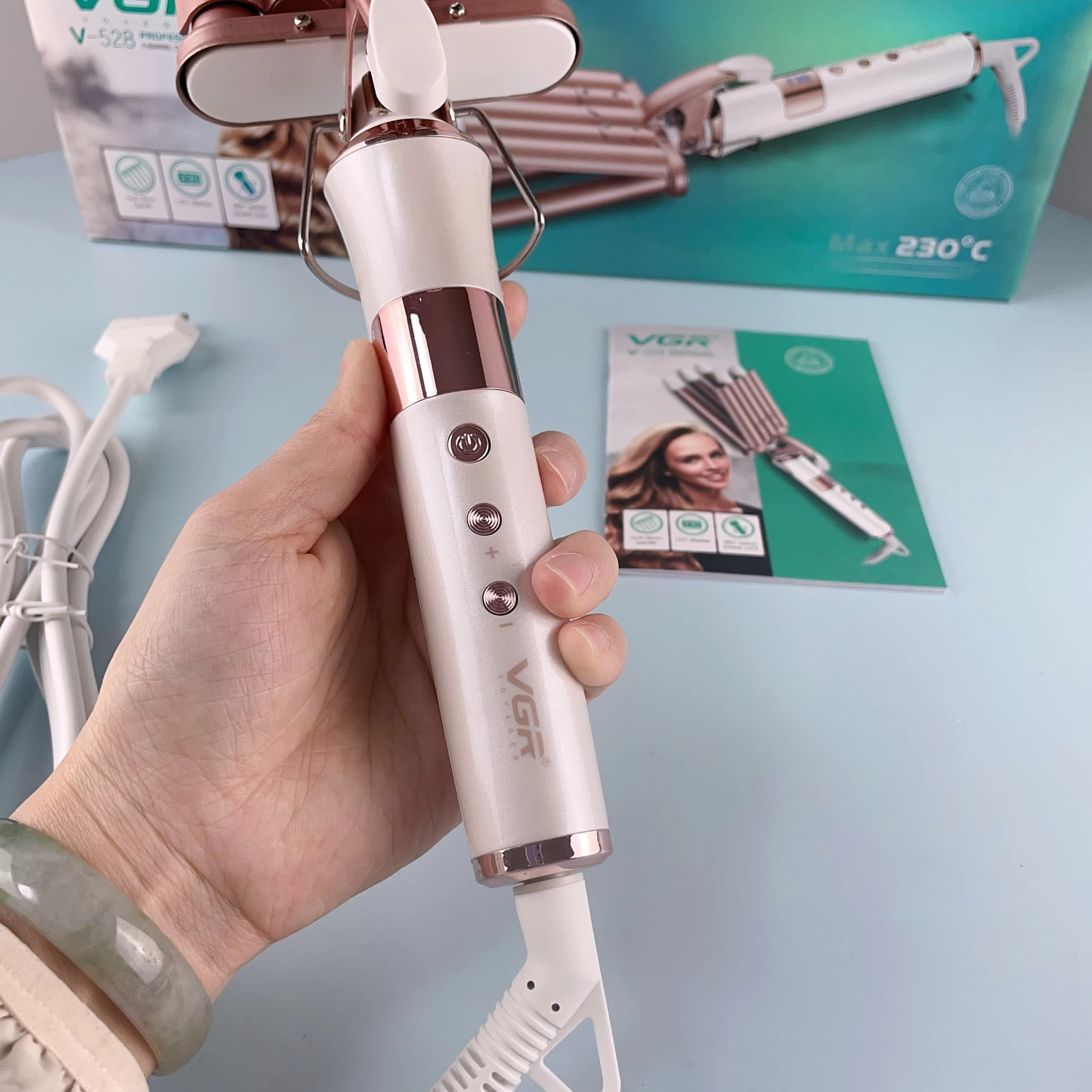 ماشین موج‌دهندهٔ مو پنج لوله‌ای وی‌جی‌آر (قطر ۱۸ میلی‌متر) با پوشش سرامیکی