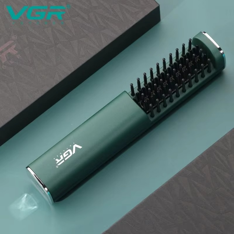 شانه صاف‌کننده مو قابل شارژ  – پوشش سرامیکی، دو تنظیم دما، زمان استفاده تا ۴۵ دقیقه (سبز دریایی)