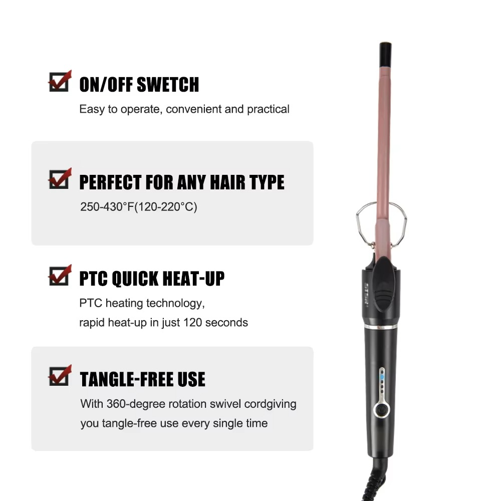 فرکننده مو با پوشش تورمالین برای فرهای افرو