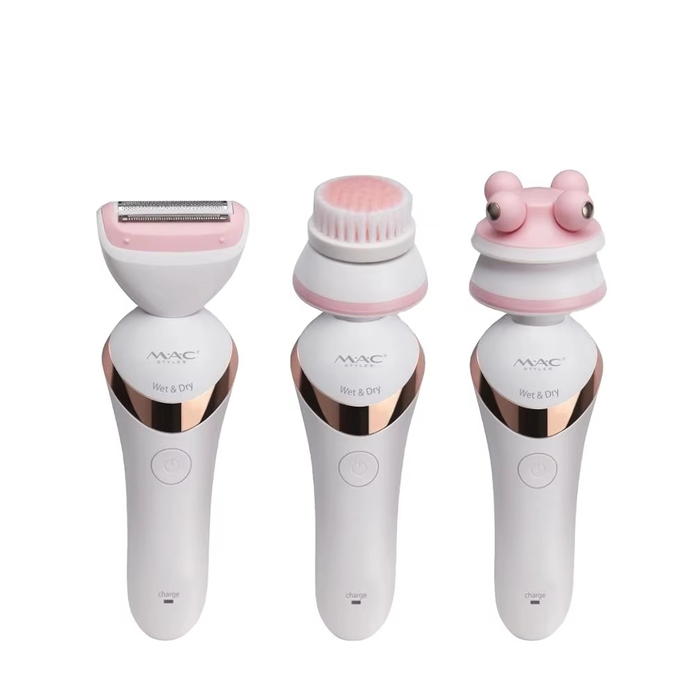 ماشین اصلاح صورت بانوان – کوچک و قابل حمل، سه‌کاره برای پاک‌سازی پوست صورت