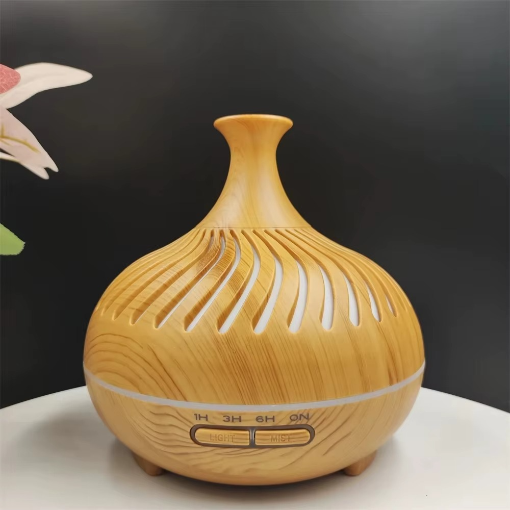 دیفیوزر آروماتراپی ۵۰۰ میلی‌لیتر با کنترل از راه دور و ۷ نور ال ای دی – تایمر، خاموشی خودکار و کارکرد بی‌صدا