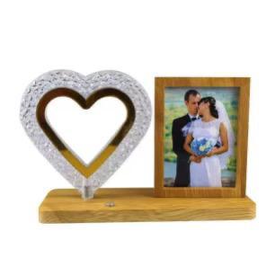 چراغ چوبی کریستالی به‌شکل قلب