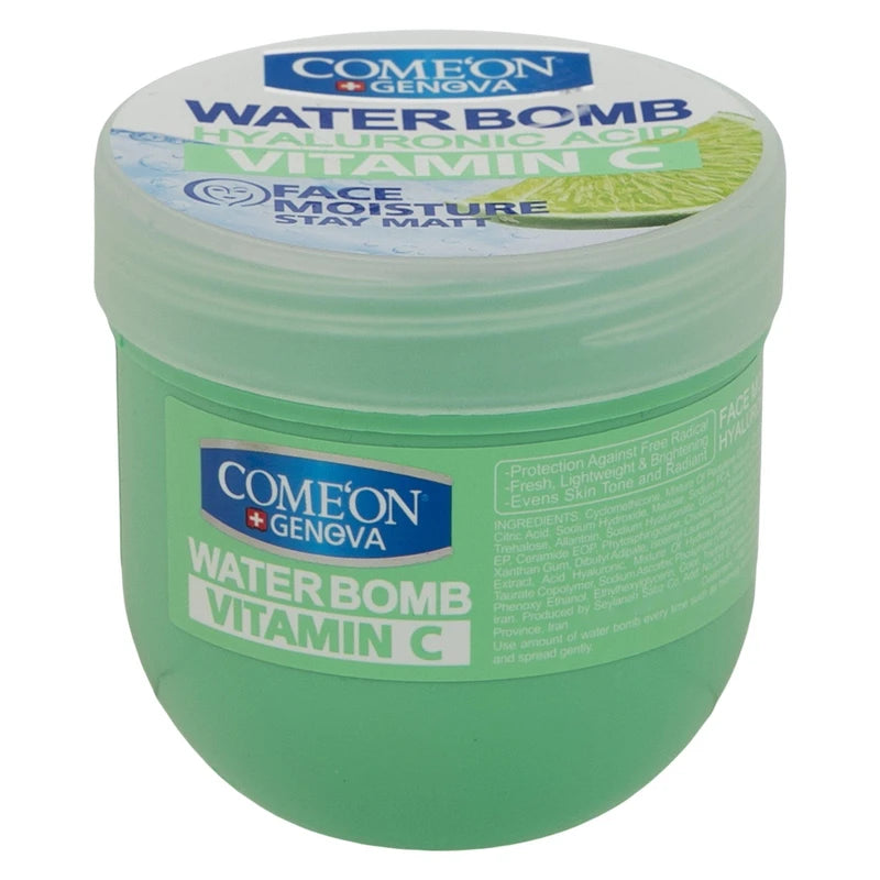 کرم آبرسان صورت و بدن کامان مدل واتربمب ویتامین سی مخصوص انواع پوست، بدون چربی، حجم 200 میلی‌لیتر