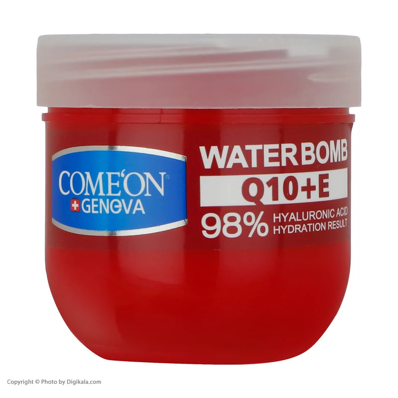 کرم آبرسان صورت و بدن کامان مدل واتربمب کیوتن + ویتامین ای - مخصوص همه انواع پوست، بدون چربی، حجم 200 میلی‌لیتری