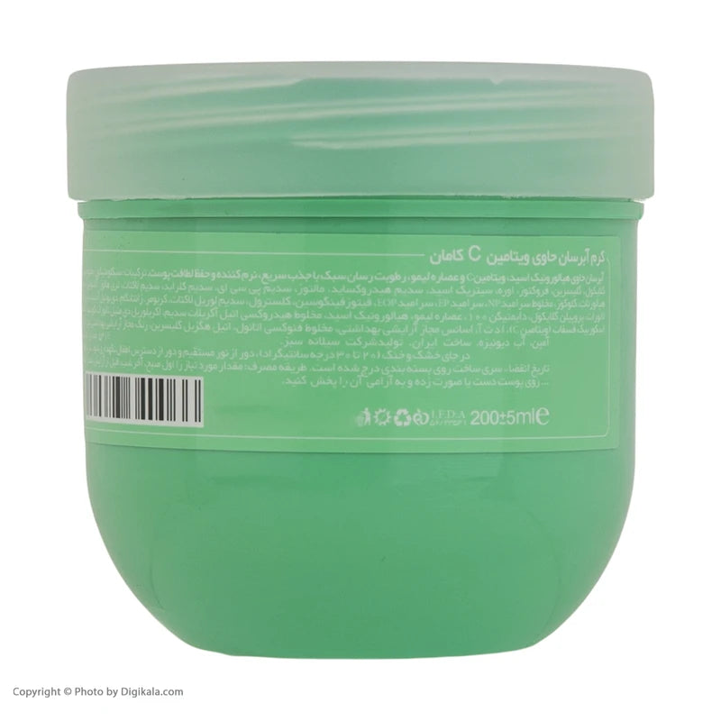 کرم آبرسان صورت و بدن کامان مدل واتربمب ویتامین سی مخصوص انواع پوست، بدون چربی، حجم 200 میلی‌لیتر