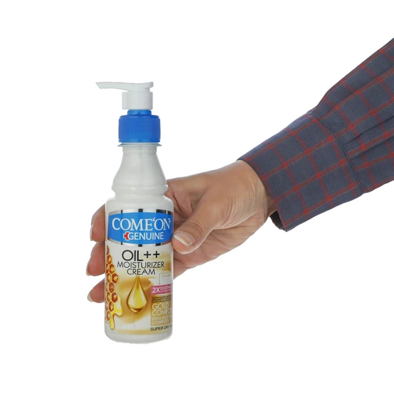 کرم مرطوب کننده صورت و بدن کامان مدل عسل مخصوص پوست خشک، حاوی شی‌باتر، موم زنبور عسل و وازلین، حجم 400 میلی‌لیتر