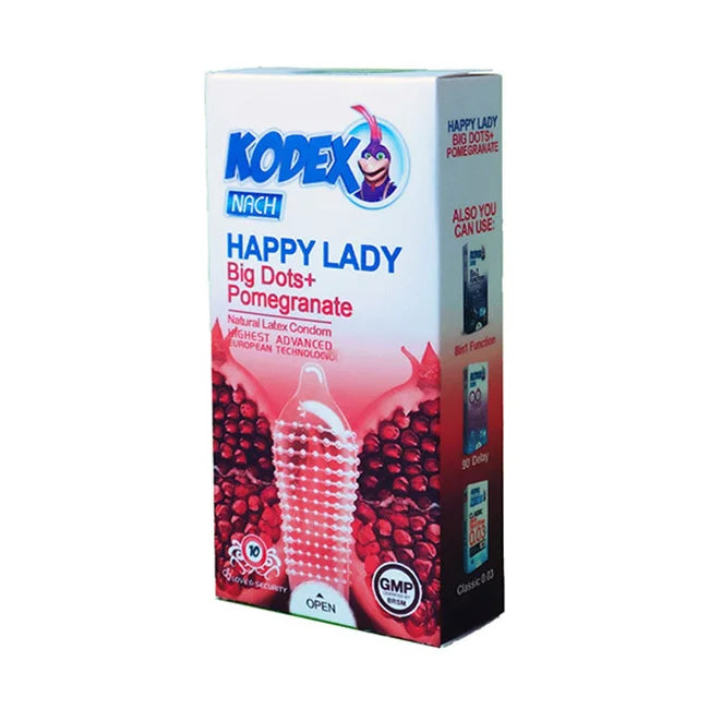 کاندوم تنگ کننده و خاردار انار هپی لیدی (Happy lady) کدکس 10 عددی