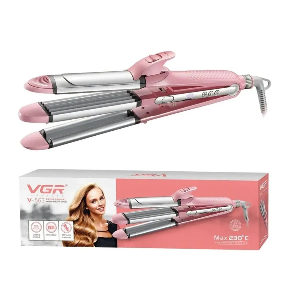 دستگاه زیبایی مو حرفه‌ای ۴ در  ۱– صاف‌کن، فرکننده، موج‌زن و موپیچ، مناسب سالن و منزل