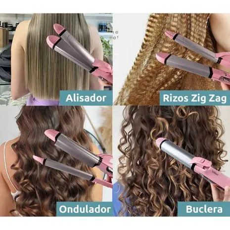 دستگاه زیبایی مو حرفه‌ای ۴ در  ۱– صاف‌کن، فرکننده، موج‌زن و موپیچ، مناسب سالن و منزل