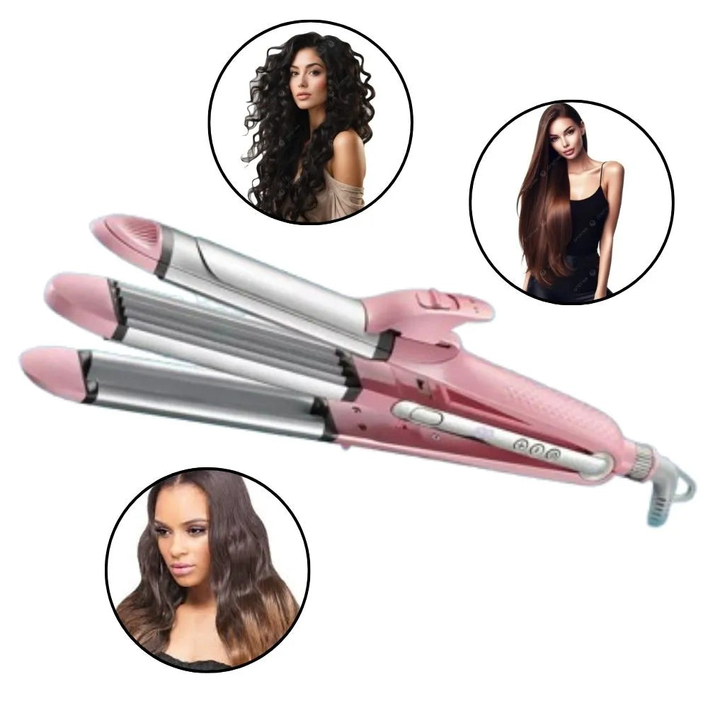 دستگاه زیبایی مو حرفه‌ای ۴ در  ۱– صاف‌کن، فرکننده، موج‌زن و موپیچ، مناسب سالن و منزل