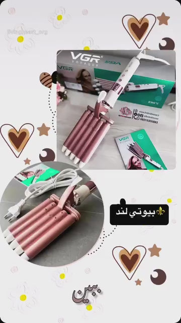 ماشین موج‌دهندهٔ مو پنج لوله‌ای وی‌جی‌آر (قطر ۱۸ میلی‌متر) با پوشش سرامیکی