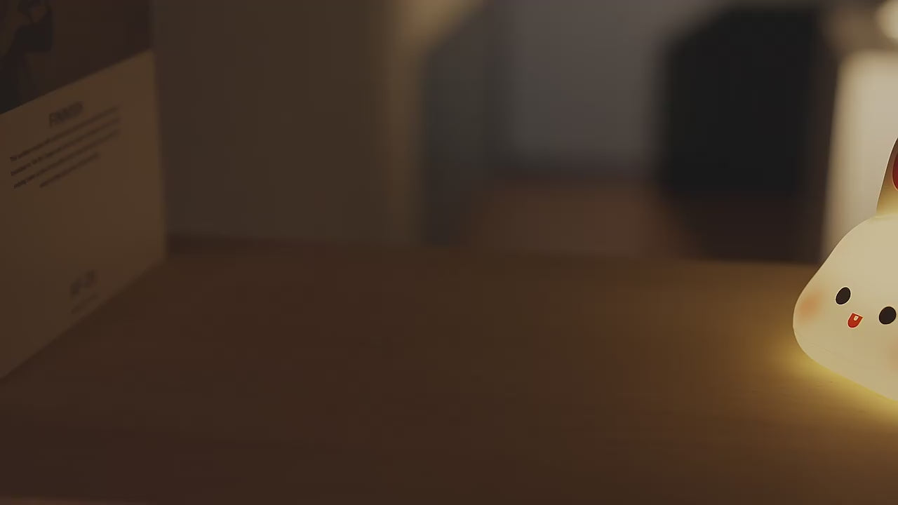 چراغ شب سیلیکونی سامالیکار | چراغ قابل شارژ لمسی، تایمر دار | طرح خرگوش بامزه | مناسب اتاق دختر و پسر