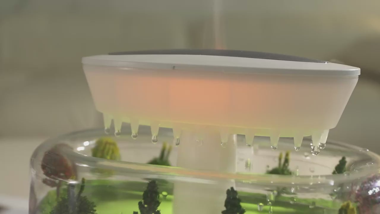 رطوبت‌ساز ابر باران با چراغ شب و آرام‌بخش