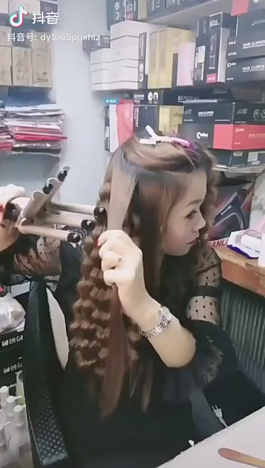 دستگاه فر موی با کیفیت بالا با ۵ لوله، فرکننده مو ۱۹ میلی‌متری، موپیچ و ابزار حالت‌دهی حبابی، ساخته شده از سرامیک تورمالین، مناسب برای موهای کوتاه و بلند